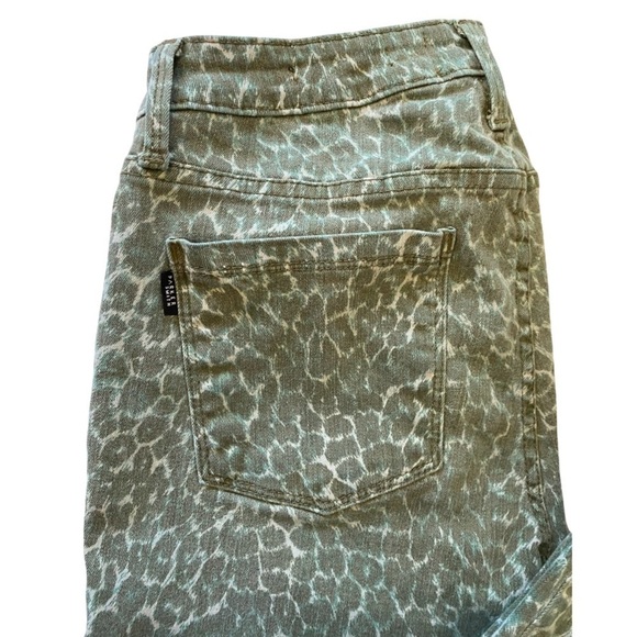 Parker Smith Skinny Olive green Teal Animal Print Cotton Blend Jean - Picture 3 of 9